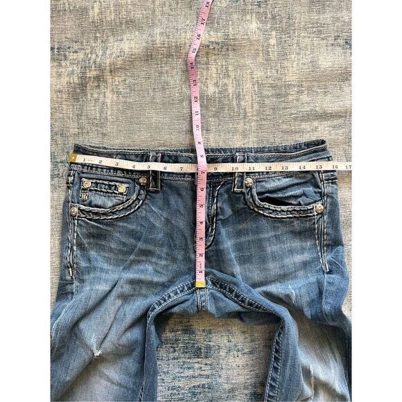 Miss Me Ripped Distressed Rhinestone Embroidered Boot Cut Jeans 29 - Picture 7 of 8